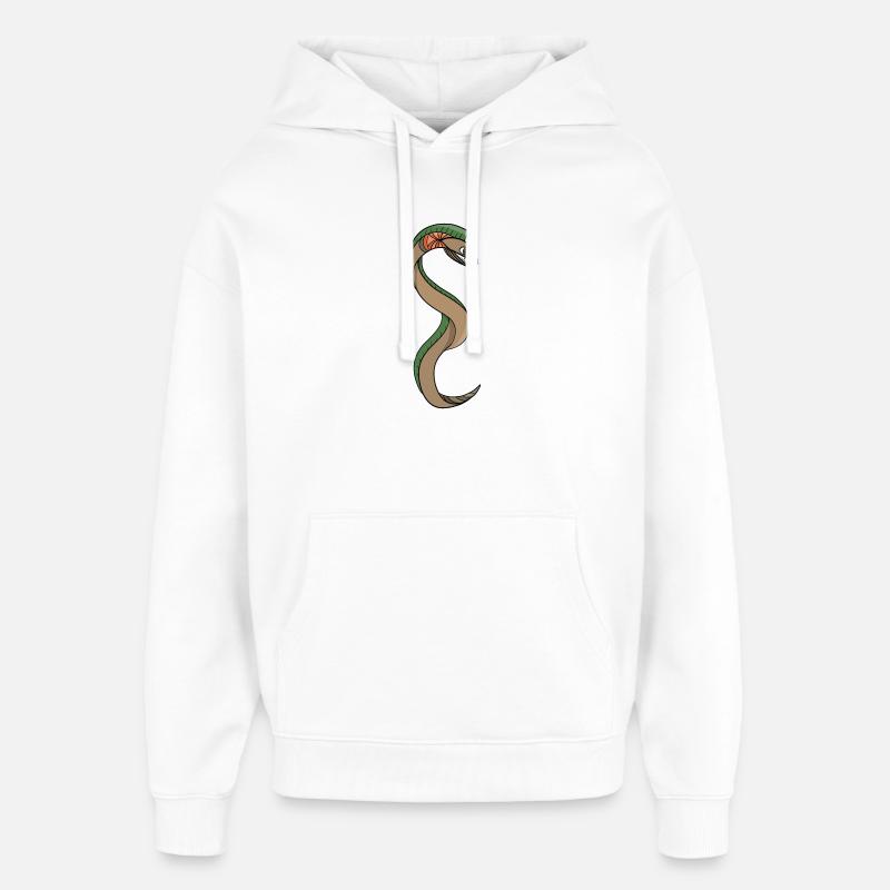 A Snake with sharp teeth - Oversized Unisex Hoodie by Stanley/Stella - white