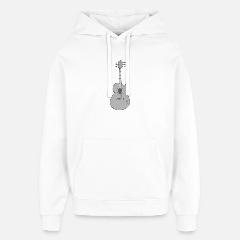 Guitare en gris - Sweat à capuche unisexe Stanley/Stella Oversized - blanc
