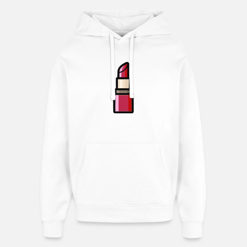 Illustration de rouge à lèvres - Sweat à capuche unisexe Stanley/Stella Oversized - blanc