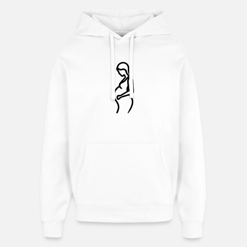 femme enceinte - Sweat à capuche unisexe Stanley/Stella Oversized - blanc