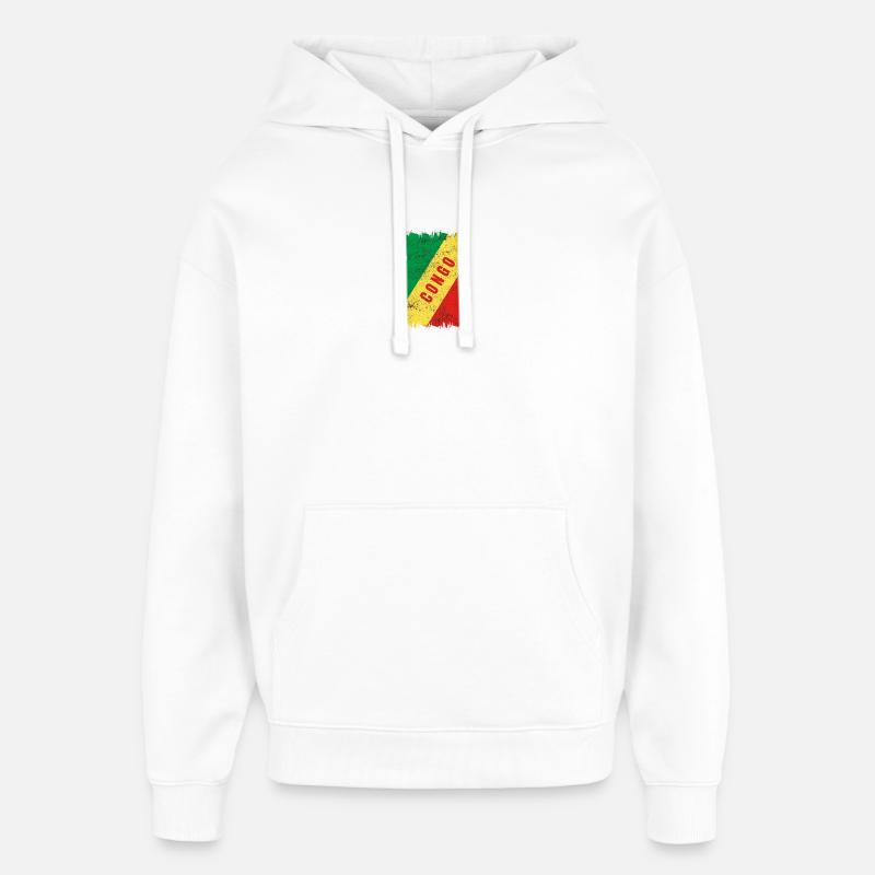 Drapeau du Congo - Sweat à capuche unisexe Stanley/Stella Oversized - blanc