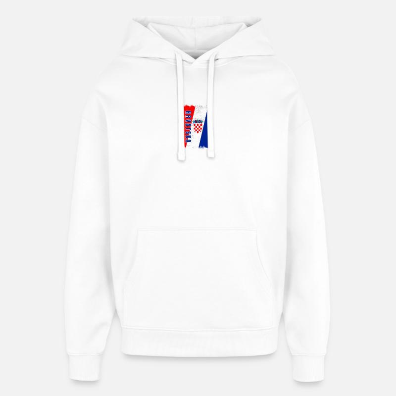 drapeau de la Croatie - Sweat à capuche unisexe Stanley/Stella Oversized - blanc