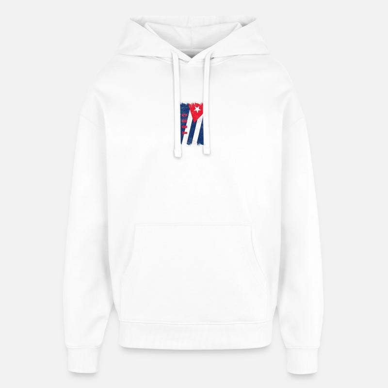 Drapeau de Cuba - Sweat à capuche unisexe Stanley/Stella Oversized - blanc