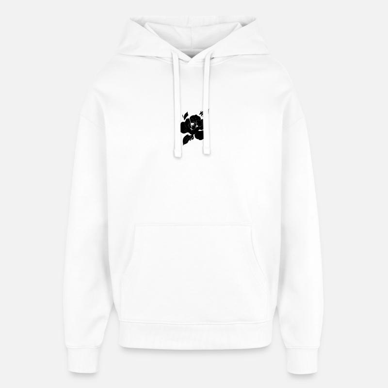 Rose noire fragmentée - Sweat à capuche unisexe Stanley/Stella Oversized - blanc