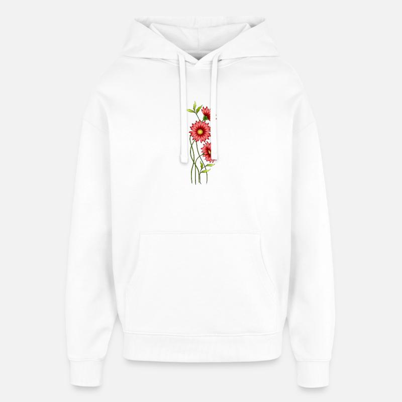 Fleur - Sweat à capuche unisexe Stanley/Stella Oversized - blanc