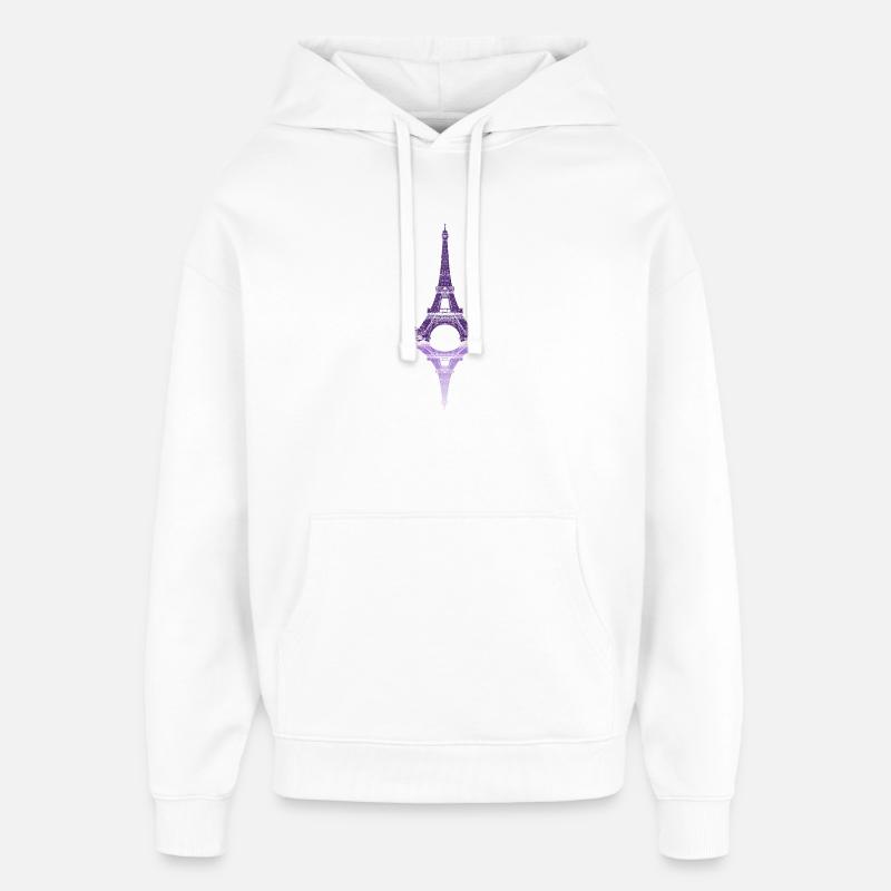 Pariser Spiegel Eiffelturm - Oversized Unisex Hoodie von Stanley/Stella - Weiß