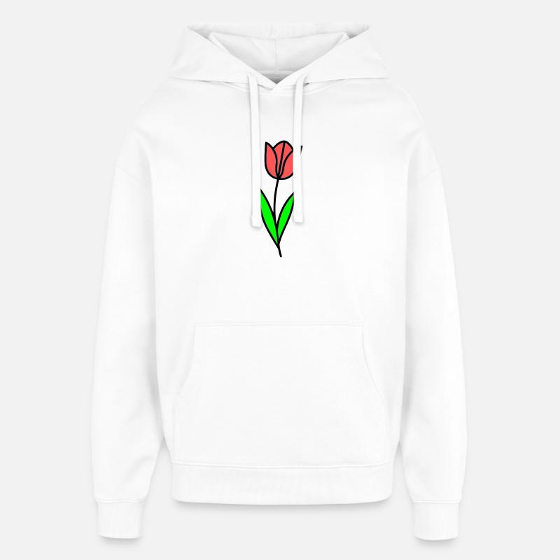 Bande dessinée Tulip Fleur - Sweat à capuche unisexe Stanley/Stella Oversized - blanc