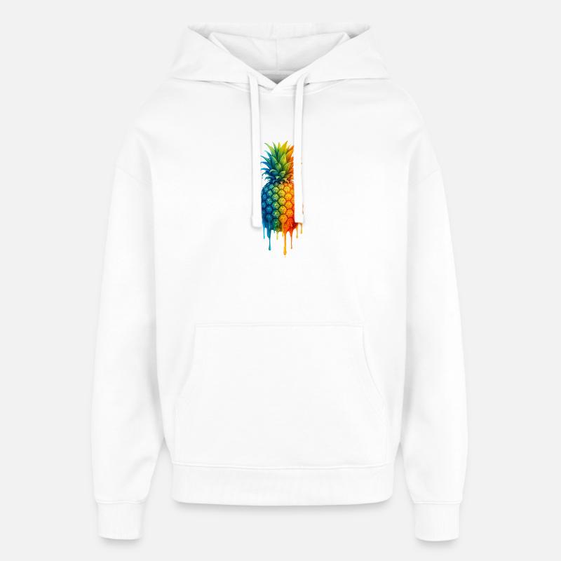 Ananas z kolorowym gradientem - Stanley/Stella Oversized Bluza z kapturem unisex - biały