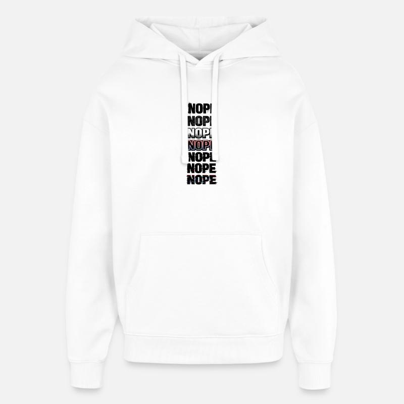 Nein, Neon-Glitch-Textstack - Oversized Unisex Hoodie von Stanley/Stella - Weiß