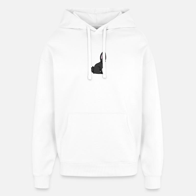 Lapin noir - Sweat à capuche unisexe Stanley/Stella Oversized - blanc