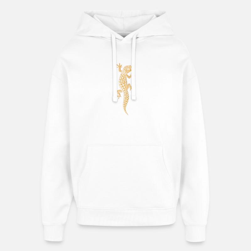 Gecko léopard - Sweat à capuche unisexe Stanley/Stella Oversized - blanc