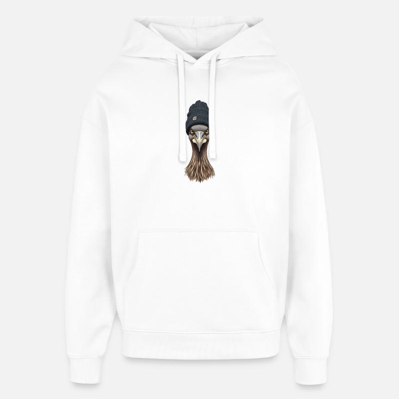 Emu head in cozy cap - Oversized Unisex Hoodie by Stanley/Stella - white
