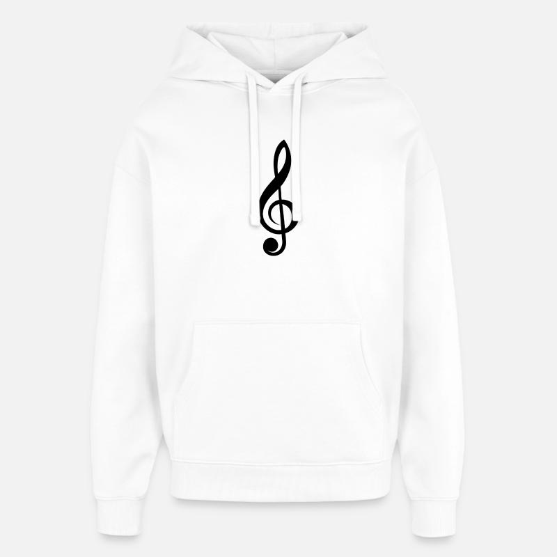 Clé de sol - Sweat à capuche unisexe Stanley/Stella Oversized - blanc