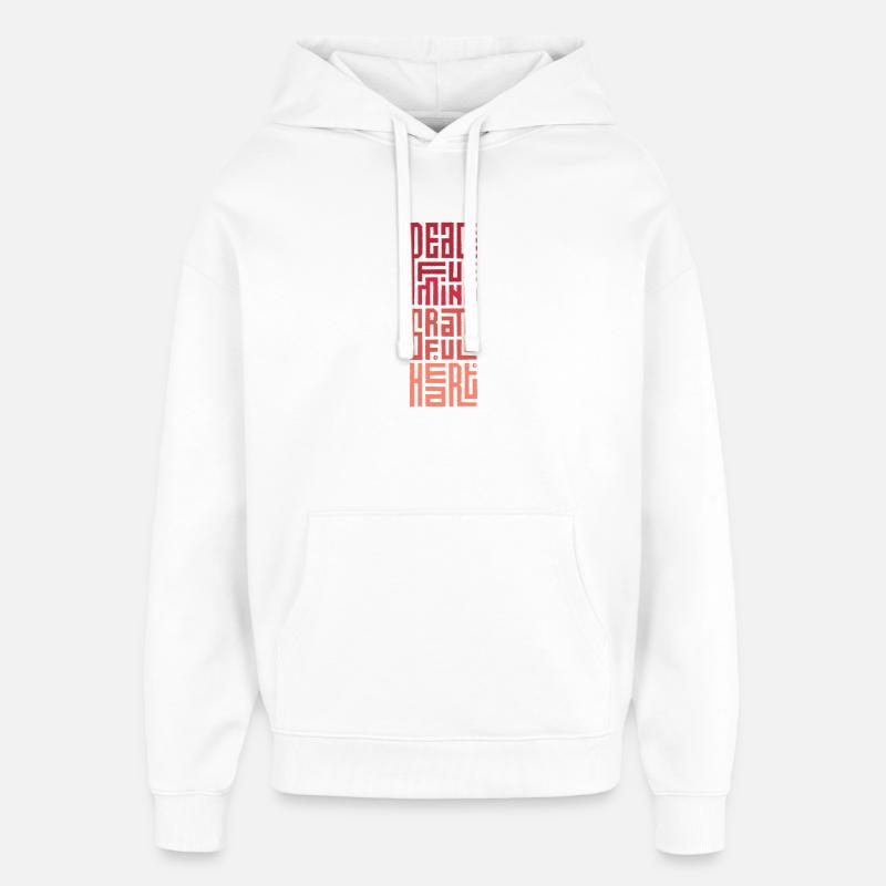 Peaceful Mind Grateful Heart - Sweat à capuche unisexe Stanley/Stella Oversized - blanc