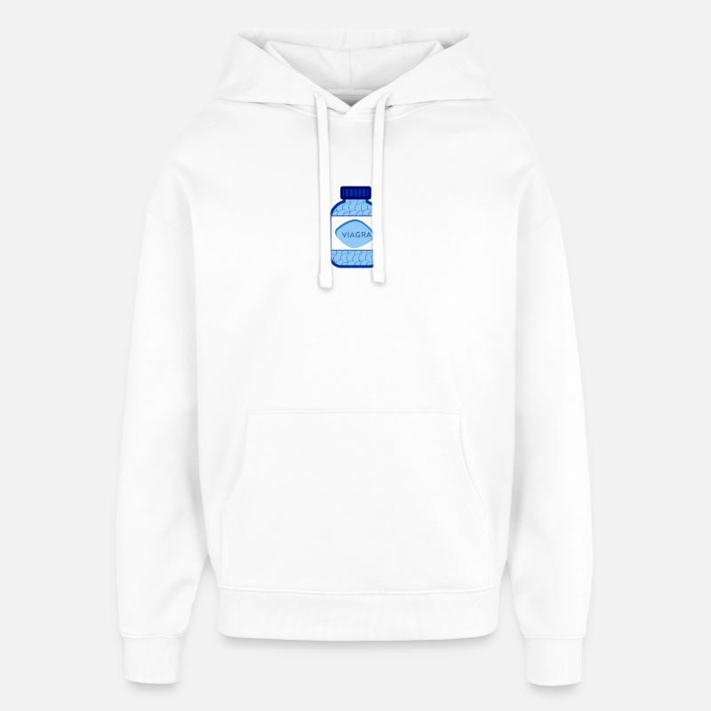pot de viagra - Sweat à capuche unisexe Stanley/Stella Oversized - blanc