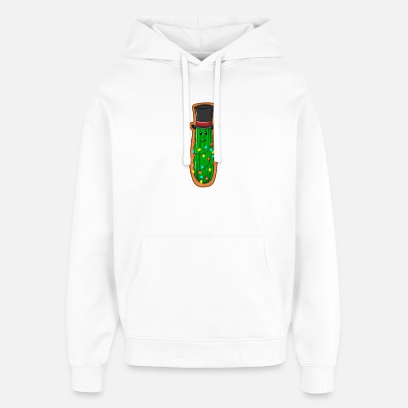 Concombre de Noël avec haut-de-forme - Sweat à capuche unisexe Stanley/Stella Oversized - blanc