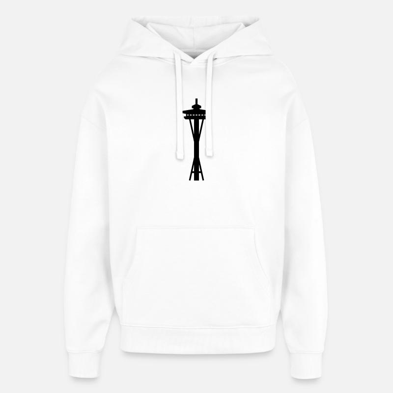 Aiguille spatiale - Sweat à capuche unisexe Stanley/Stella Oversized - blanc