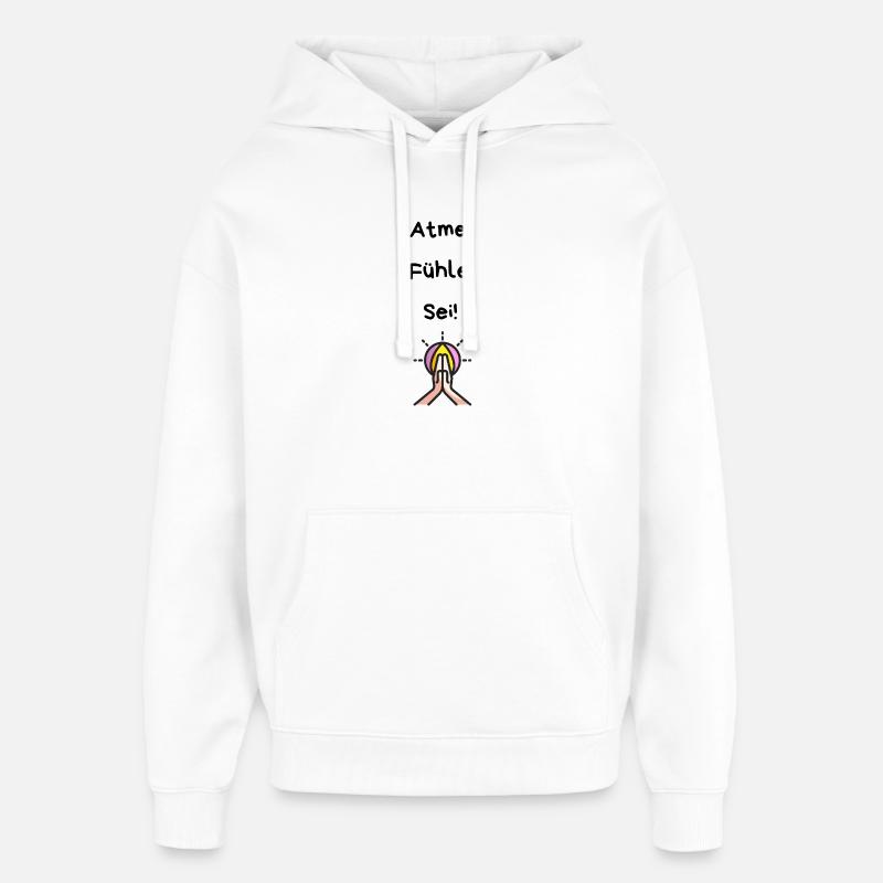 Mains de prière avec mandala lumineux - Sweat à capuche unisexe Stanley/Stella Oversized - blanc