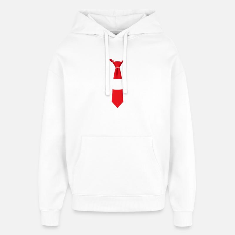 Cravate Lettonie – Conception du drapeau - Sweat à capuche unisexe Stanley/Stella Oversized - blanc