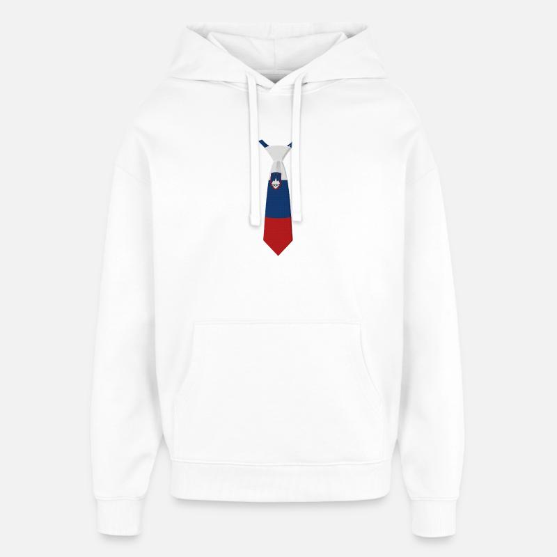 Cravate Slovénie – Conception du drapeau - Sweat à capuche unisexe Stanley/Stella Oversized - blanc