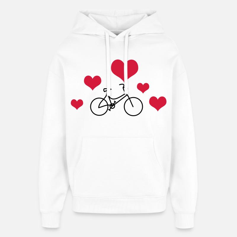 Vélo de dames de cœur - Sweat à capuche unisexe Stanley/Stella Oversized - blanc