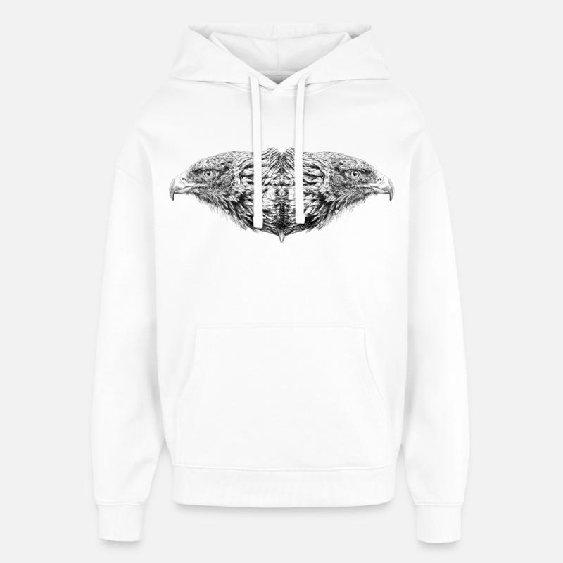 Double eagle - Sweat à capuche unisexe Stanley/Stella Oversized - blanc