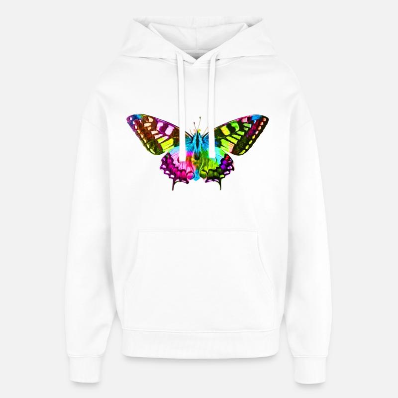 Papillon - Sweat à capuche unisexe Stanley/Stella Oversized - blanc