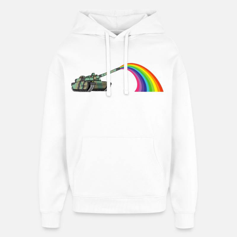 Char arc-en-ciel - Sweat à capuche unisexe Stanley/Stella Oversized - blanc