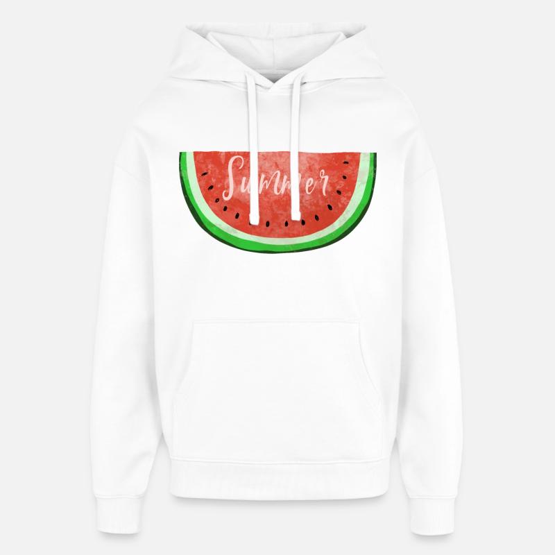 Été Melon d'eau - Melon - été - Sweat à capuche unisexe Stanley/Stella Oversized - blanc