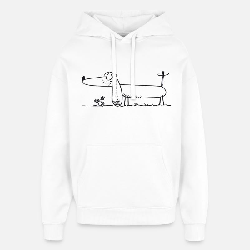 Teckel comique drôle de teckel - Sweat à capuche unisexe Stanley/Stella Oversized - blanc