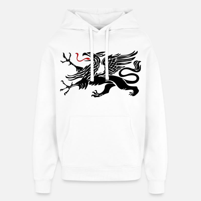 Rostocker Greif Schwarz Rostock - Sweat à capuche unisexe Stanley/Stella Oversized - blanc