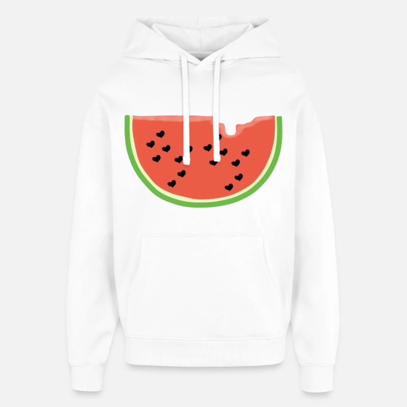 Melone mit Herz - Geschenk - Wassermelone - Comic - Oversized Unisex Hoodie von Stanley/Stella - Weiß