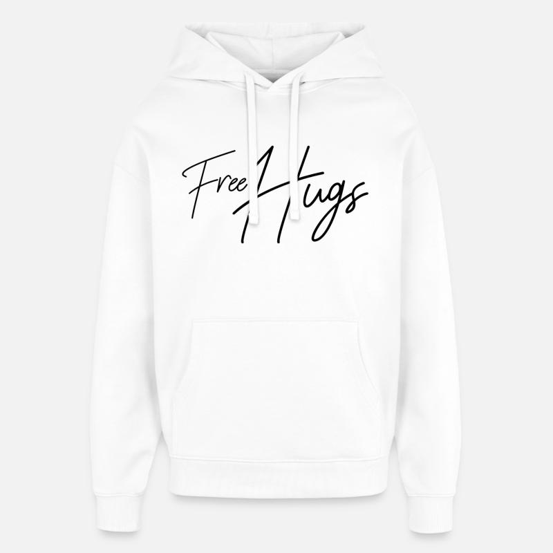 câlins gratuits câlins gratuits cadeau câlins - Sweat à capuche unisexe Stanley/Stella Oversized - blanc