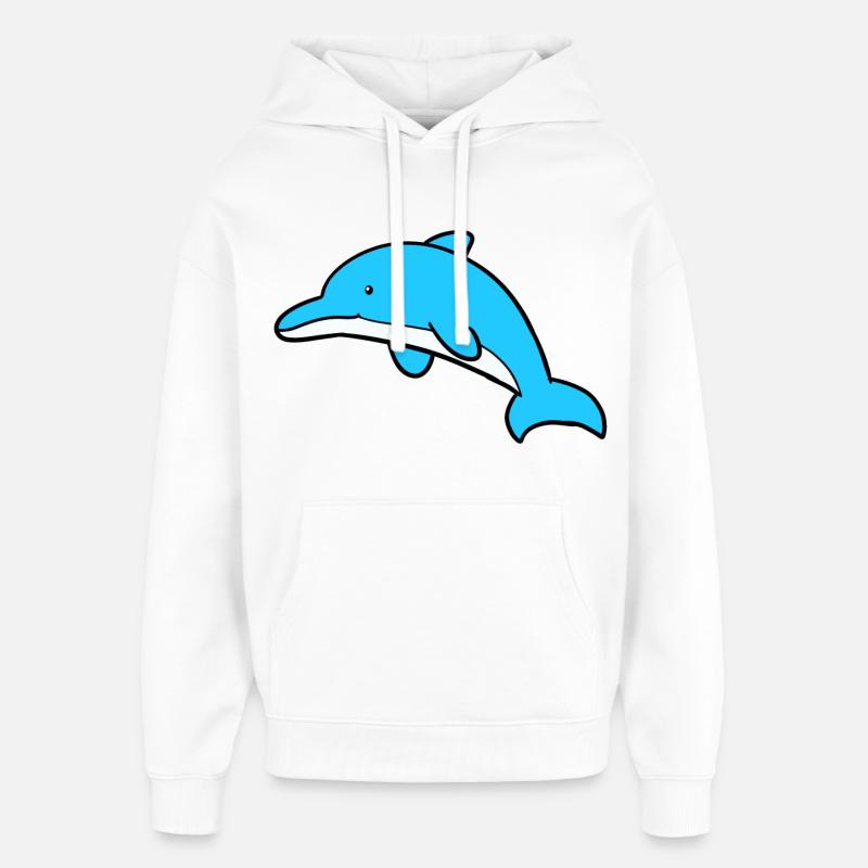 Dauphin mignon - Sweat à capuche unisexe Stanley/Stella Oversized - blanc