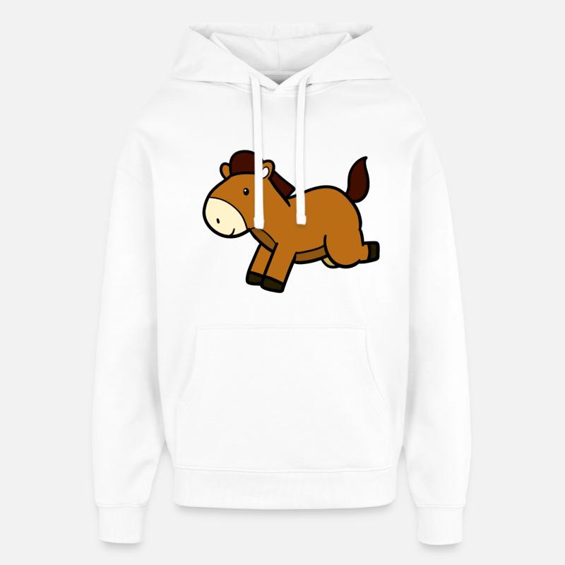 Cheval sautant - Sweat à capuche unisexe Stanley/Stella Oversized - blanc