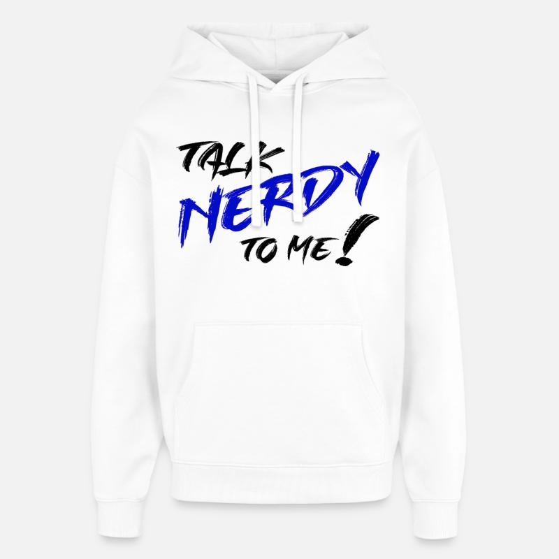 Nerd Graffiti Bleu - Sweat à capuche unisexe Stanley/Stella Oversized - blanc