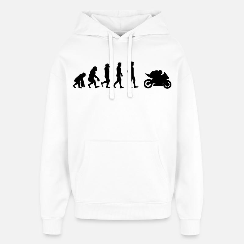 Motorrad Evolution - Oversized Unisex Hoodie von Stanley/Stella - Weiß