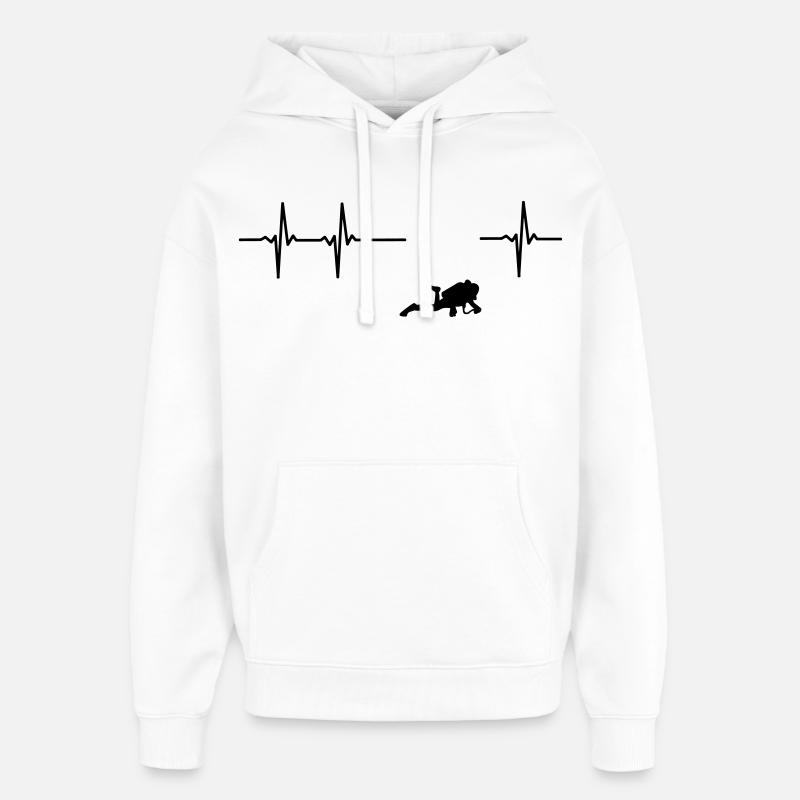 Plongeurs ECG - Sweat à capuche unisexe Stanley/Stella Oversized - blanc