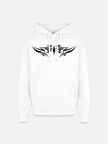 Large jagged Tribal Tattoo ornament. - Oversized Unisex Hoodie by Stanley/Stella - white