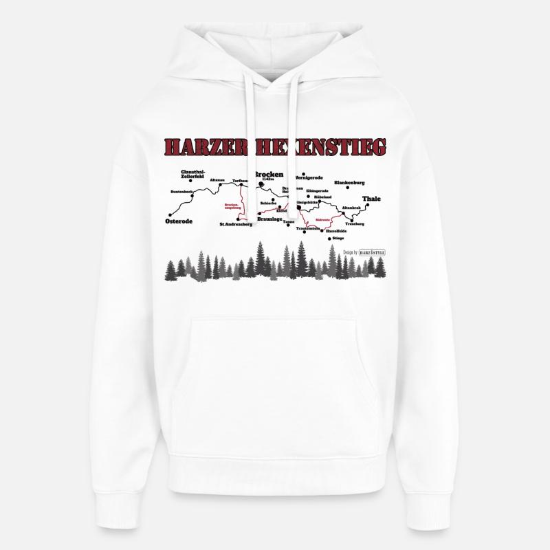 Harzer Hexenstieg - Sweat à capuche unisexe Stanley/Stella Oversized - blanc