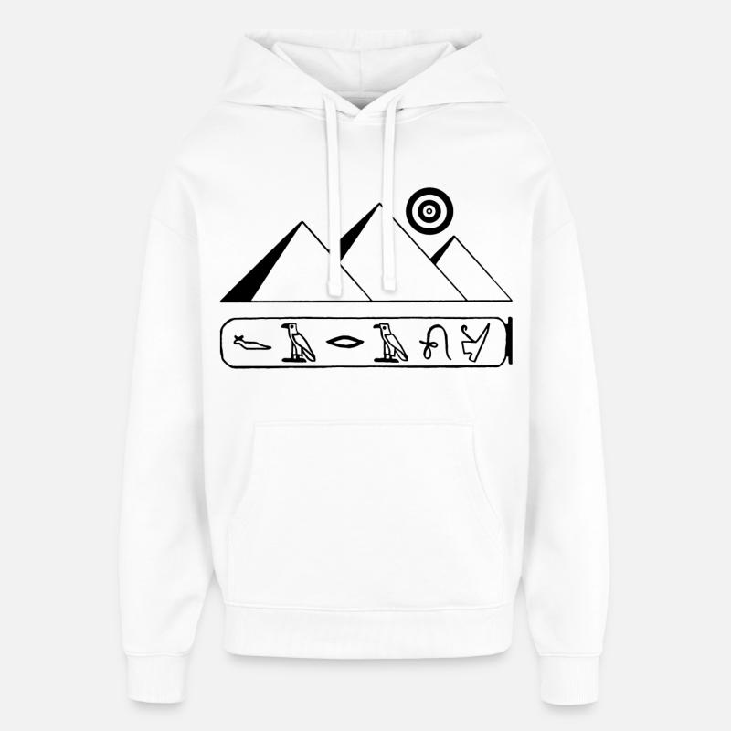 Pyramides et pharaons noirs - Sweat à capuche unisexe Stanley/Stella Oversized - blanc
