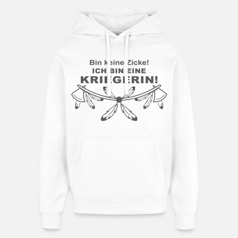 Ich bin eine Kriegerin - Oversized Unisex Hoodie von Stanley/Stella - Weiß