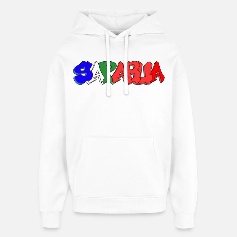 Saparua - Moluque 4 couleurs - Sweat à capuche unisexe Stanley/Stella Oversized - blanc