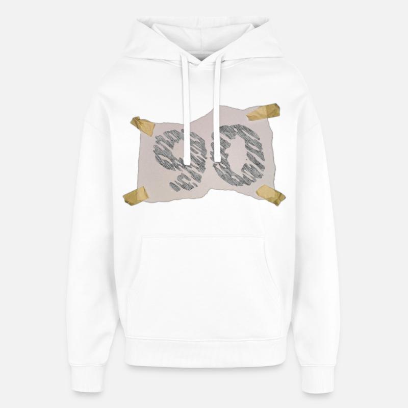 Anniversaire - 90 ans - bloc-notes - Sweat à capuche unisexe Stanley/Stella Oversized - blanc