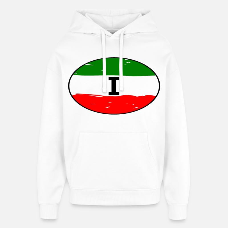 Autocollants Italie - Sweat à capuche unisexe Stanley/Stella Oversized - blanc
