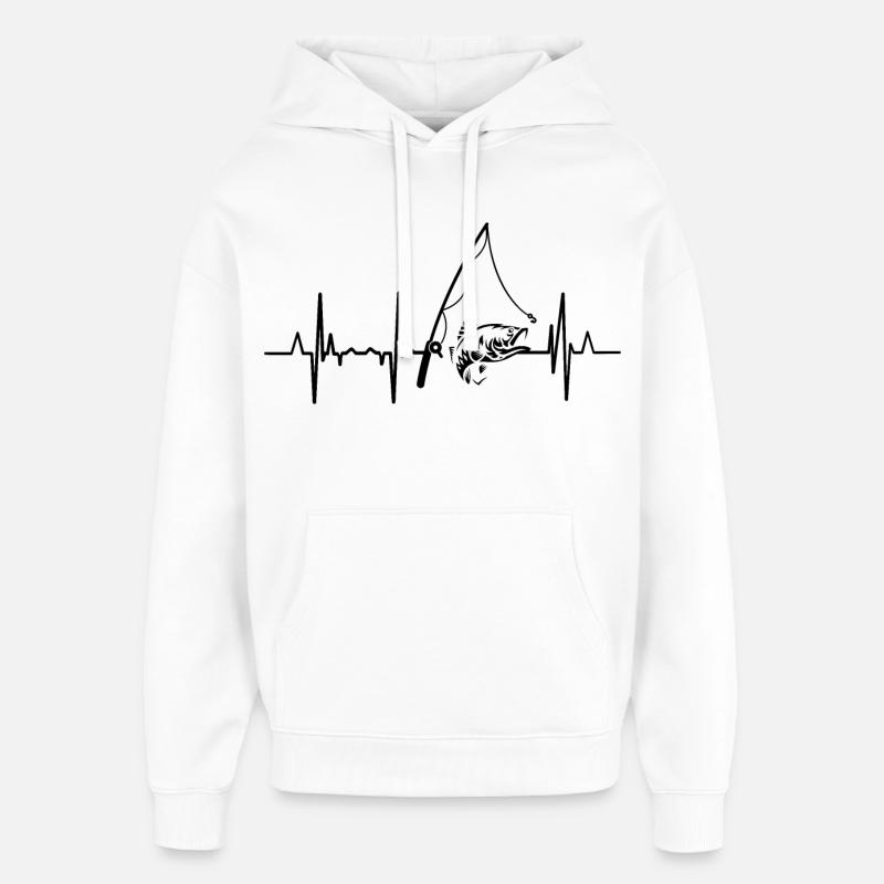 Fischerei Herzlinie - Oversized Unisex Hoodie von Stanley/Stella - Weiß