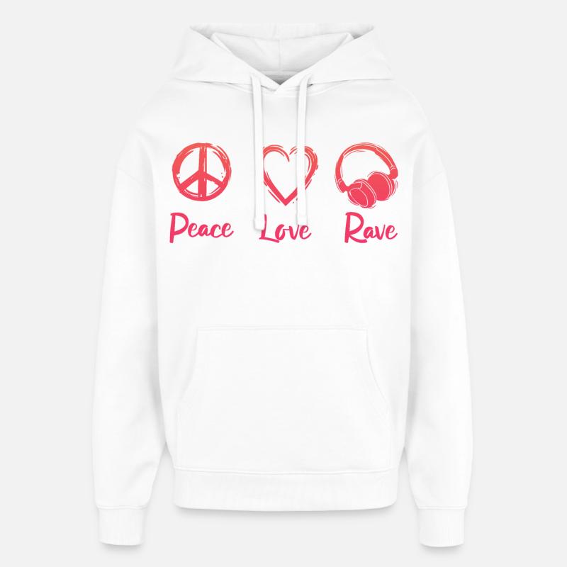Rave Party - Sweat à capuche unisexe Stanley/Stella Oversized - blanc