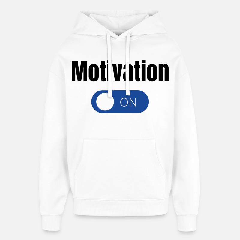 Einstellung Blauer EinAus Toggle  - Oversized Unisex Hoodie von Stanley/Stella - Weiß
