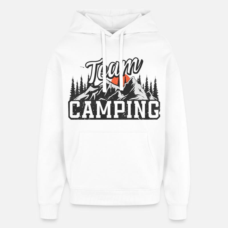 Équipe Camping - Sweat à capuche unisexe Stanley/Stella Oversized - blanc