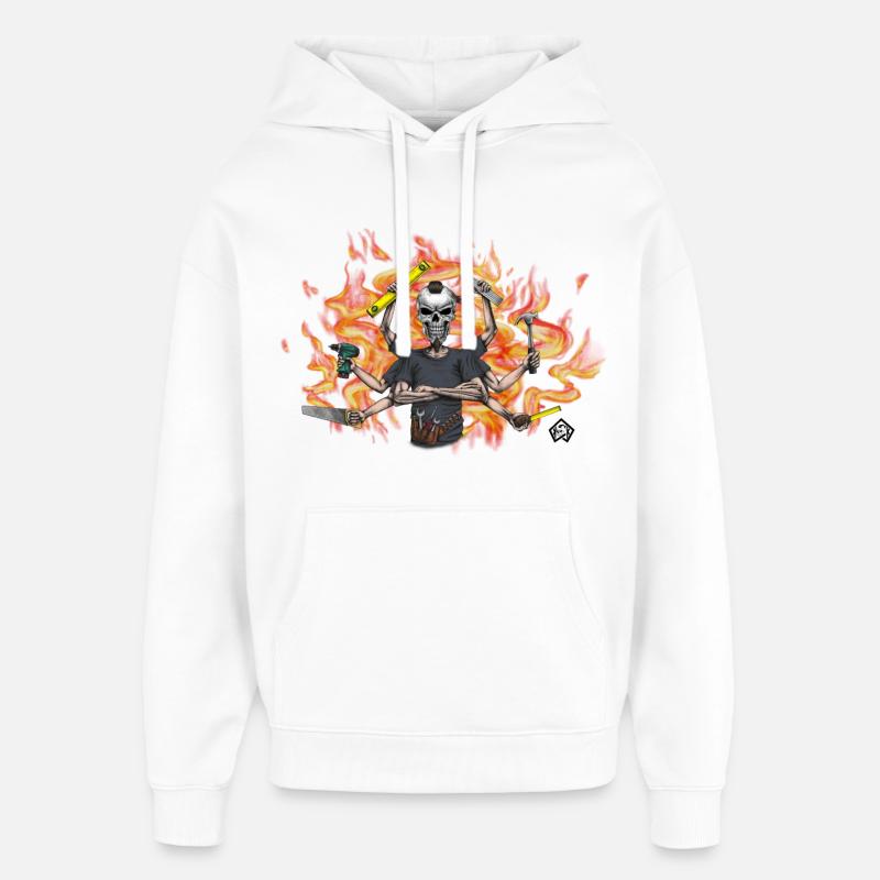 Polyvalent, polyvalent, gardien, artisan - Sweat à capuche unisexe Stanley/Stella Oversized - blanc